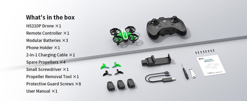 Holy Stone Mini FPV Drone with 1080P HD Camera for Kids & Beginners, RC Nano Quadcopter with Optical Flow Hover, Gesture Control, 3D Flips, 3 Batteries, Great Gift Toy for Boys and Girls, HS210P Green
