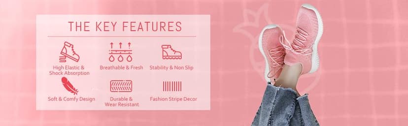 Feethit Womens Slip On Walking Shoes Non Slip Running Shoes Breathable Workout Shoes Lightweight Gym Sneakers