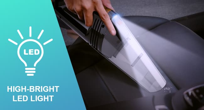 Car Vacuum, Portable Car Vacuum Cleaner High Power 8000Pa, Small 12V Handheld Vacuum with LED Light,16.4Ft Corded, Deep Detailing Cleaning Kit of Car Interior with Dry for Men/Women