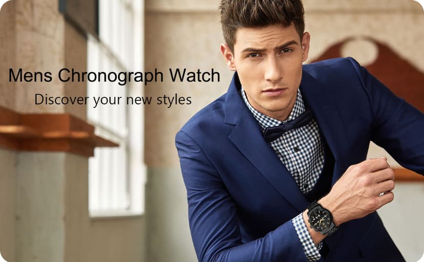 OLEVS Men's Stainless Steel Chronograph Watch, Big Face Gold Silver Black Tone Easy to Read Analog Quartz Watch, Luxury Waterproof Date Diamond Roman Arabic Numerals Dial Dress Watch for Men