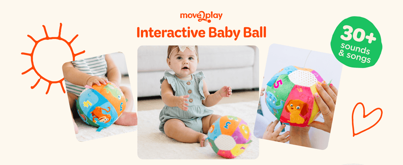 Move2Play, Interactive Baby Ball with 30+ Sounds & Songs | Toys for 1 Year Old Boys & Girls | Baby Toys 6-12+ Months | Musical Crawling Ball for Toddlers 1-3 | 1st Birthday Gift B086XK4PL7