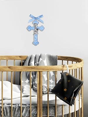 KOMI Pink Enamel Baby Wall Cross Christening Gifts Praying Girl Cross Christening and Dedication Baptismal Gifts from Godparents