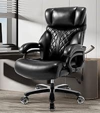 800LBS Big and Tall Office Chair for Heavy People, Heavy Duty Executive Chair with High Back, Extra Wide Seat and Adjustable Lumbar, Large Computer Desk Chair Comfortable for Home Office (Brown)