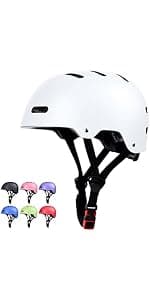 Skateboard Bike Helmet for Adults Women Men Youth Kids (2-3-5-8-14+ Years Boys Girls) - Lightweight Multi-Sport Adjustable Helmets for Bicycle Skateboard Scooter Skate Cycling