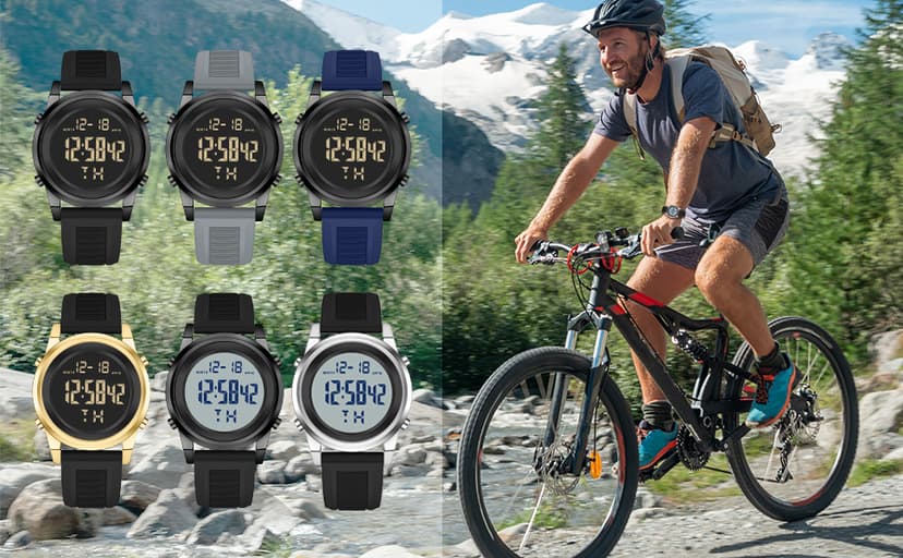 MONDISOLT Military Black Waterproof Sports Wrist Watches for Men Digital Tactical Mens Sport Watches Waterproof Military