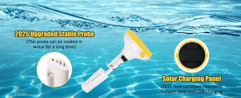 Smart Pool Monitor with Gateway, Profession Salt Water Pool Testing kit for Swimming Pool, 7 in 1 Chlorine Salinity ORP Monitor for Aquarium Sodium Chloride Swimming Pools Hot Tub Spas