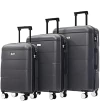 Merax 5 Piece Luggage set of printing hard shell suitcases with Double Spinner Wheels Suitcase with Lock 8" 14" 20" 24" 28"