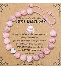 Sereney Birthday Gifts for Girls, Beaded Bracelets as 1 3 4 5 6 7 8 9 10 11 12 13 15 16 Year Old Birthday Gift, Adjustable Stone/Pearl Bracelet as Happy Birthday Gifts for Daughter Granddaughter Niece