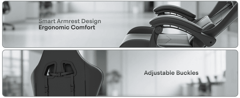 Athena Collection Gaming Chair, Ergonomic Gaming Chair with Footrest & Headrest Lumbar Support, Height Adjustable Swivel Computer Chair Office Chair Adults(Carbon Fiber Black)