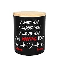 TEEZWONDER Anniversary Wedding Gifts for Women Men - Long Lasting Vanilla Lavender Candle 10 Oz - Birthday Romantic Gifts for Him Her, Girlfriend Boyfriend Birthday Gift Ideas, Gift for Husband Wife