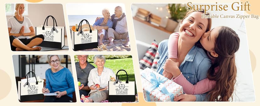 40th 50th 60th Birthday Gifts for Women Tote Bag Birthday Gifts Set for Mom Wife Sister Grandma Birthday Gifts for Her