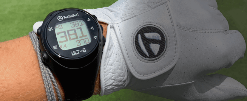 TecTecTec TecTecTec ULT-G Stylish, Lightweight and Multi-Functional Golf GPS Watch, Durable Wrist Band with LCD Display, Worldwide Preloaded Courses - Black