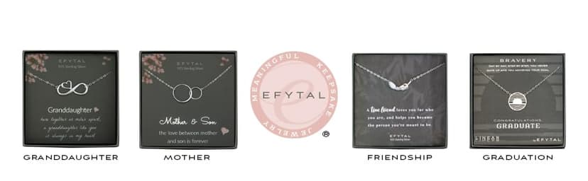 EFYTAL 50th Birthday Gifts for Her, Classy Sterling Silver 5 Circle Necklace, 1975 Birthday Gifts for Women, 50 and Fabulous