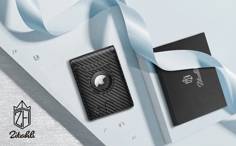 Zitahli Men's Wallets Airtag Holder Slim Rfid Leather with Gift Box