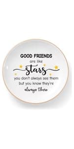 Best Friend Birthday Gifts for Women Ceramic Jewelry Dish, Long Distance Friendship Gifts for Women, Galentines Day Gifts for Friends Bestie Coworkers Classmates