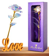 Tmacker Christmas Mom Gifts for Grandma Women-Artificial Rose Fake Flowers with Ceramic Vase, Birthday Gifts for Mom Wife Girlfriend Sister on Valentines Mothers Day Anniversary Thanksgiving Wedding