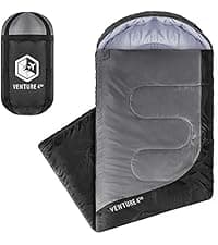 VENTURE 4TH Backpacking Sleeping Bag – XXL, Double and Single Sizes - Lightweight Warm & Cold Weather Sleeping Bags for Adults, Kids & Couples – Ideal for Hiking, Camping & Outdoor Adventures