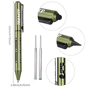 4.7″ Mini 3 EDC Ballpoint Pen, Pencil and Stylus in One, with 2 Refill, 6 Pencil Tip and 2 Stylus Tip, Ultra Long Lasting Bolt Action Pen for Office, Learning, Working Green