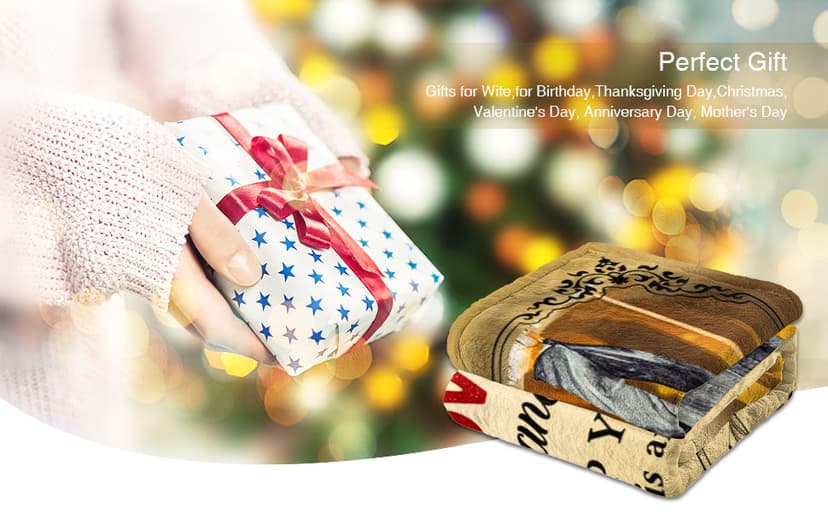 Wife Blanket from Husband - Wedding Anniversary Romantic Gift for Wife/Her/Women - Gifts for Wifes Birthday - Wifes Birthday Gift Ideas - to My WifeThrow Blanket 60 x 50 inch