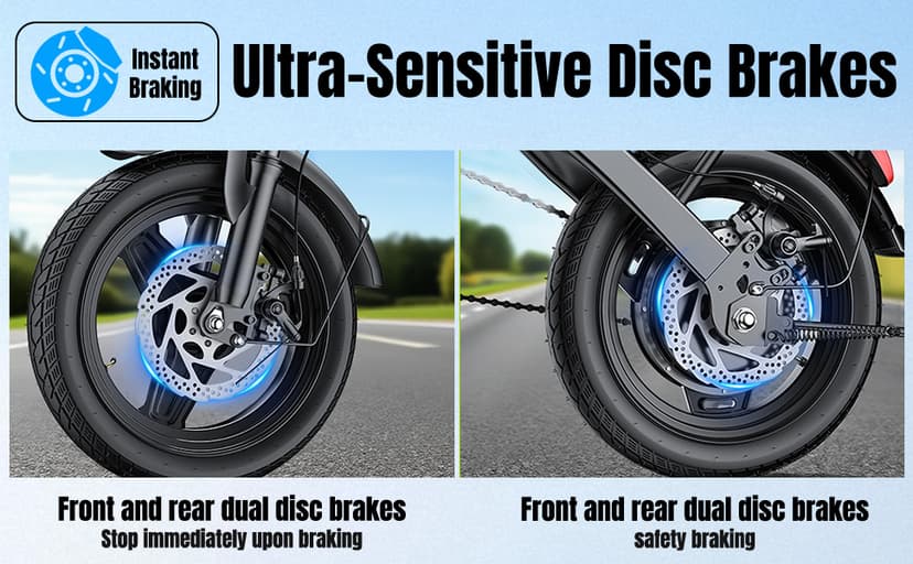 Electric Bike for Adults and Teens, 560W Motor 24MPH Compact Commuter Ebike, 32 Miles Range, 48V 10Ah Battery, 3 Shock Absorbers, 14" Mini Foldable Electric Bicycles with Basket, UL 2849 Certified