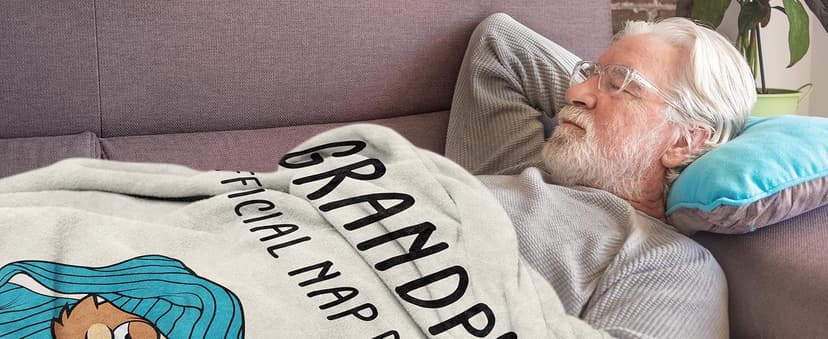 SteadStyle Grandpa Gifts, Blanket Gifts for Grandpa from Grandkids, Grandfather Birthday Gift, Thanksgiving, Christmas, Fathers Day, Fluffy Blanket for Papa, 60'' x 50'' (Beige)