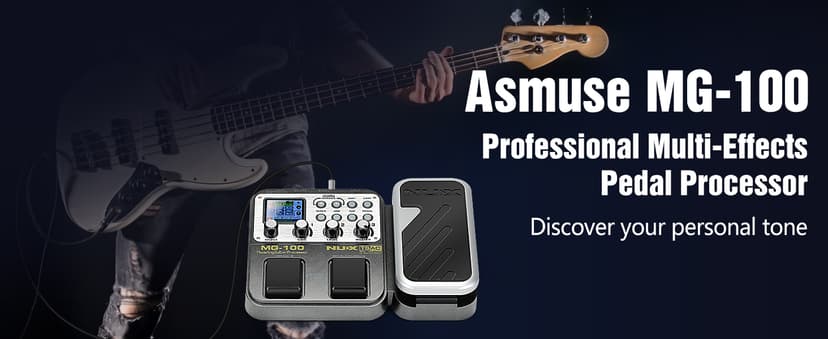 MG-100 Professional Multi Effects Guitar Pedal, Electric Guitar Effects Pedal with 58 Effects, Guitar Effects Processor with Wah Pedal for Sound Di Box Electric Guitar Bass Loop Amplifier Tube Pedal