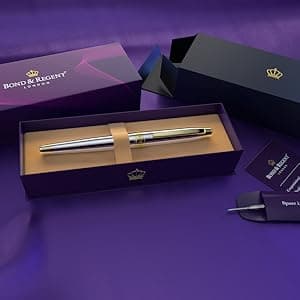 Silver Chrome & 24 Karat Gold | Certified Luxury Grade Rollerball Pen | Nice Gift for Men & Women
