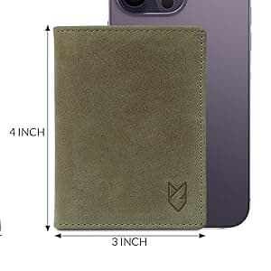 FOXHACKLE Leather Credit Card Holder For Men and Women,Small RFID Blocking Bifold Wallet (Hunter Tan)