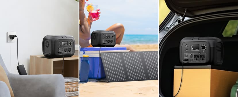 Solar Powered Generator 300W Peak/70400mAh, 260Wh Portable Power Station with Panels 40W Included, Solar Generator with AC Outlet 110V for Home Use, Camping, Outdoor, Power Backup