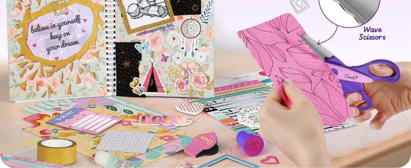2-Pack DIY Journal Kit for Girls -Christmas Birthday Gifts for Girls 8 9 10 11 12 13 14 Years Old - Arts & Crafts for Teens Trendy Stuff - Scrapbook & Diary Supplies Toys Set