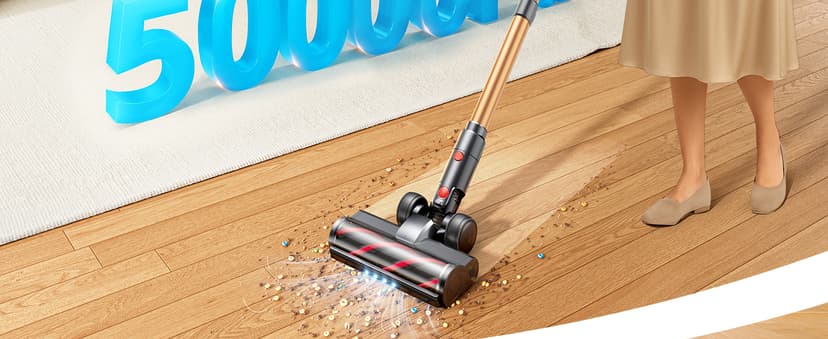 Cordless Vacuum Cleaner 600W/50Kpa, Stick Vacuum Cleaners 65 Mins Max Runtime with Charging Dock, Self-Standing Handheld Vacuum with Touch Display, 6-in-1 Vacuum Cleaner for Carpet/Hard Floor/Pet Hair