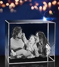 3D Crystal Photo, Christmas Personalized Gift,Customized Gifts for Wife, Women, Him, Her, Dad and Mom. Custom Picture Gifts for Christmas, Father's Day, Birthday, Wedding, Anniversary, Memorial, Picture Gift for Pet Lovers.