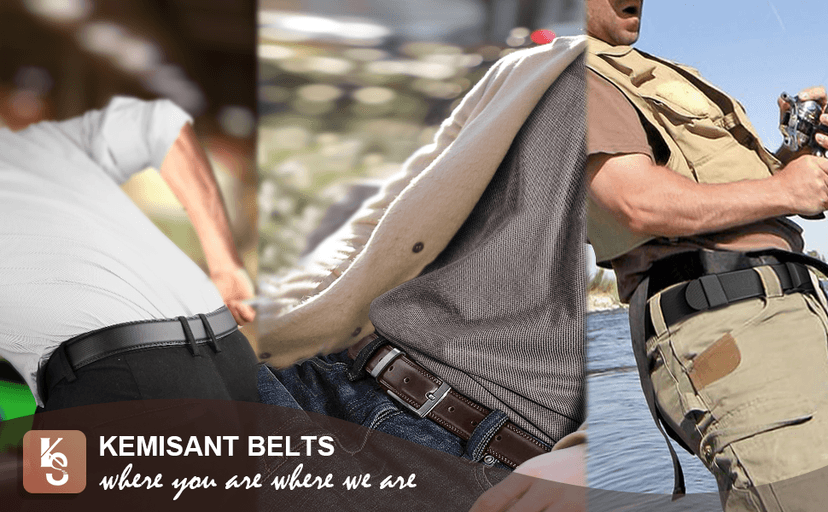 KEMISANT Men Belt, Braided Belt Comfortable For Men Casual Jean Golf 1 3/8"