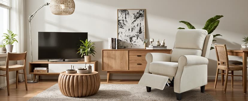 Oversized Recliner Chair for Living Room, Modern Reclining Sofa Home Theater Seating with Upholstered Push Back, Mid-Century Reclining Armchair with Lumbar Support, Bedroom, Reading Nook, Office