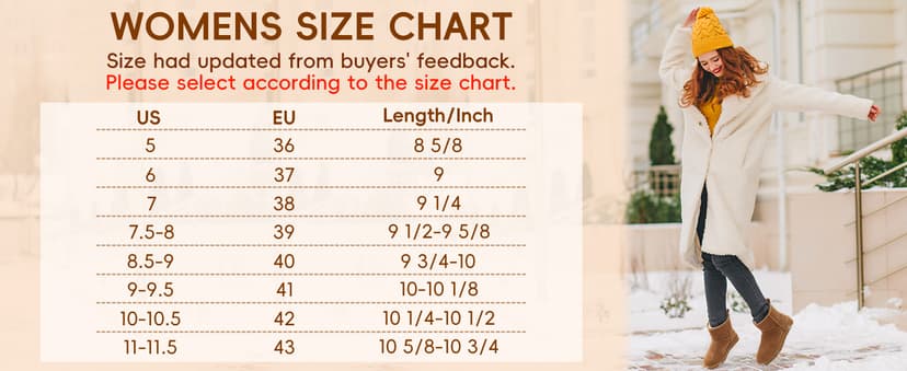 Litfun Genuine Suede Mini Boots for Women Winter Warm Fuzzy Boots Comfort Snow Boots with Fur Lined