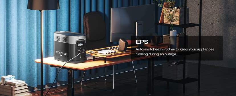 EF ECOFLOW Solar Generator DELTA 2 Max 2048Wh With 400W Solar Panel, LFP Battery Portable Power Station Up to 3400W AC Output Fast Charging 0-80% in 43 Min solar powered generator For Camping, RV