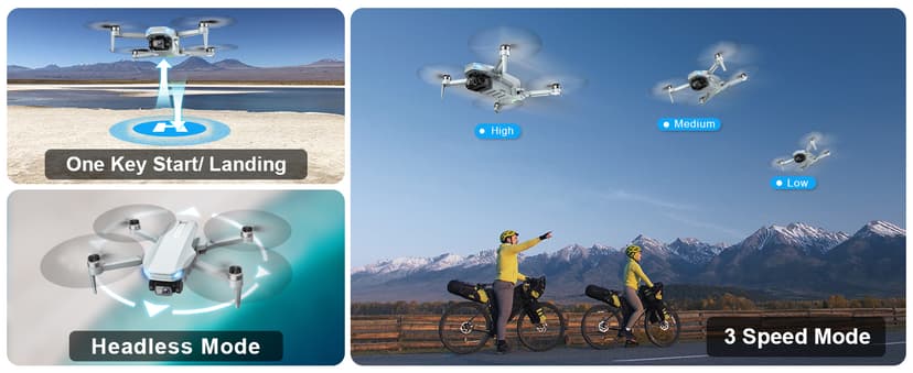 Drone with Camera, 2K HD FPV Drones for Adults, Mini Drone with Gravity Control, One Key Take Off/Land, Waypoint Fly, Gestures Selfie, 3 Speed Modes, RC Drone for Beginners with 2 Batteries