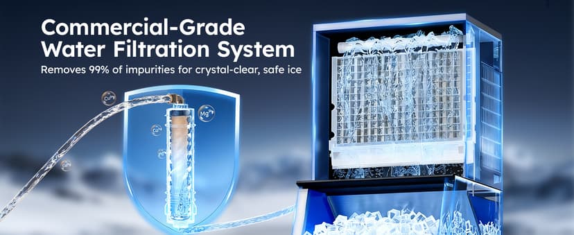 Commercial Ice Maker Machine, 680LBS/24H Ice Production with 560LBS Storage Bin, Industrial Ice Machine with Self-Cleaning, 12 Adjustable Ice Thickness Levels, Stainless Steel