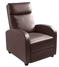 Homall Recliner Chair, Recliner Sofa PU Leather for Adults, Recliners Home Theater Seating with Lumbar Support, Reclining Sofa Chair for Living Room (Black, Leather)