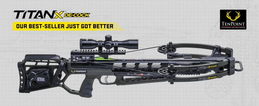 TenPoint Titan X De-Cock - 400 FPS - Our #1-Selling Crossbow - Equipped with Pro-View 400 Lighted Scope + ACUdraw De-Cock System