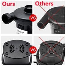 BOMPOW Electric Air Pump for Inflatables Air Mattress Pump Bed Pool Toy Raft Boat Quick Pump Black (AC Pump(130W))