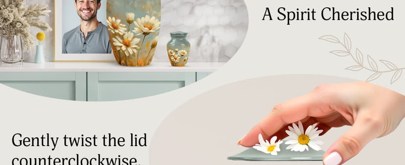 Daisy Urn for Ashes - Funeral Urns for Women - Daisy Cremation Urn for Adult Ashes Men - 2/3 Tablespoon of Ash Keepsake Box Daisy Urn - Flower Urn Small Keepsake - Urns for Burial in Ground - 3 Inch B0CZXM5ZJD