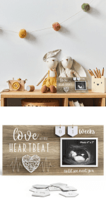 Baby Sonogram Picture Frame with Countdown Weeks - Standard 4"x3" Ultrasound Photo - Pregnancy Announcements Ideas - Gender Reveal Baby-Shower Gift - New Mom Expecting Parents to Be Keepsake Gifts