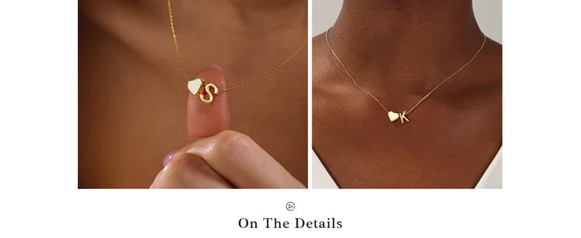 Turandoss Gold Heart Initial Necklace for Women Teen Girls - 18K Gold Plated Letter A-Z Pendant Necklace Dainty Heart Necklaces Tiny Initial Necklaces Birthday Gifts for Women Jewelry