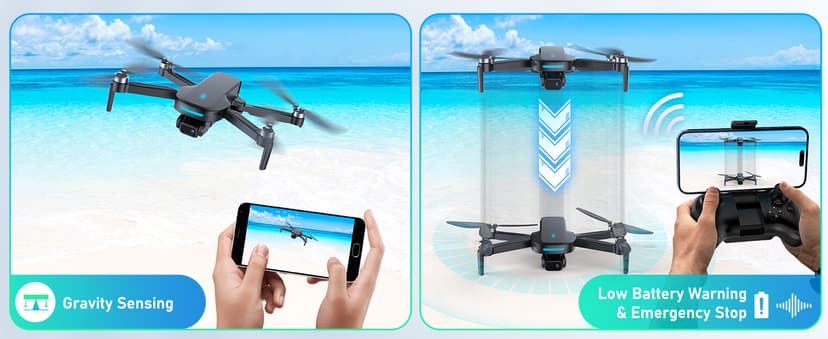 Mirason Drone with Camera, 1080P HD FPV Camera Drone with Brushless Motor, 2 Batteries, 360 Flips, Headless Mode, Gravity Control, 36 Mins Long Flight Foldable for Kids and Beginner