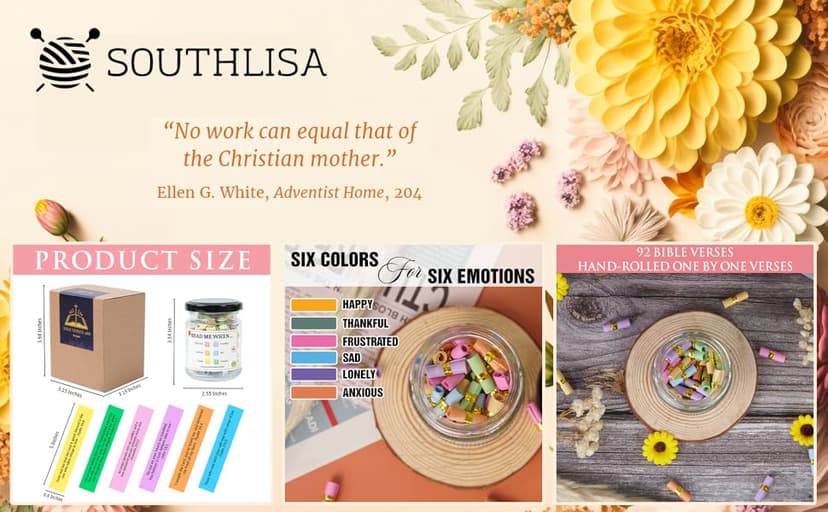 Bible Verse Jar – 92 Hand-Rolled Scripture Scrolls for Daily Encouragement, Inspirational Christian Gift, Religious Gifts for Women, Birthday Gifts for Mom, Christmas Gift for Women 2025