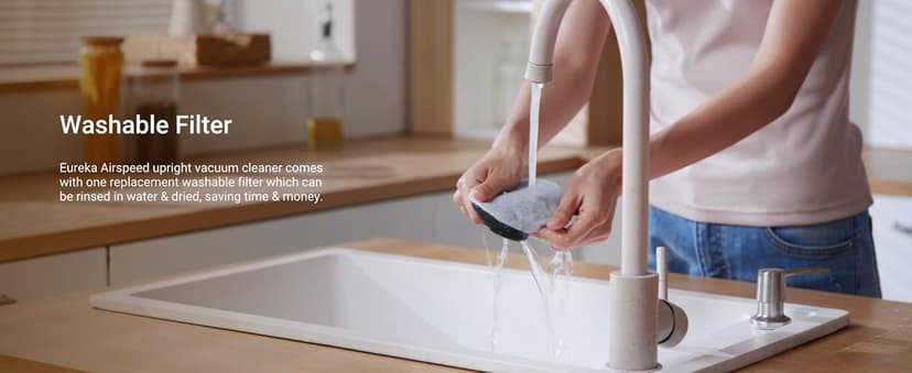 Eureka NEU10AE5 Powerful Bagless Upright Vacuum Cleaner Carpet and Floor, AirSpeed Ultra-Lightweight Vacuum Cleaner, w/ Replacement Filter, Blue