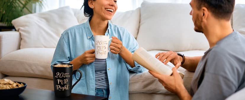 YHRJWN - 50th Wedding Gifts, 50 Years of Being Mr & Mrs Always Right Mug Set, Wedding Gifts Ideas for Parents Couple, 14 Oz with Lids and Gift Box