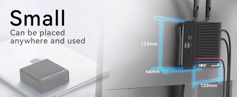 MINIX Z150-0dB Fanless Mini PC, Intel N150 (Upgraded N100), 16GB DDR4/512GB PCIe Gen3 x 4 SSD/4K Dual Display/2.5G LAN/USB-C/Windows 11 Pro/Auto Power On, for Home Office Industrial and Commercial
