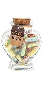 Capsule Letters Message in a Bottle - Cute Things Gifts for Boyfriend Girlfriend - Love Letter for Anniversary, Birthday,Valentines Day, Mother's Day Gift (Mixed Color 50pcs)